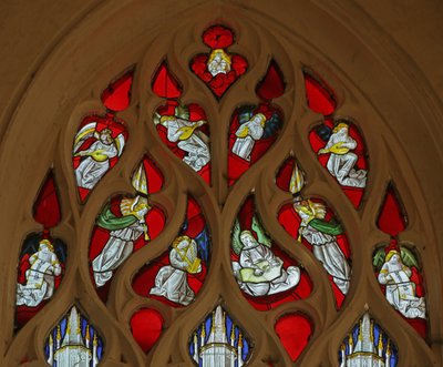 Window depicting Angel Musicians by French School